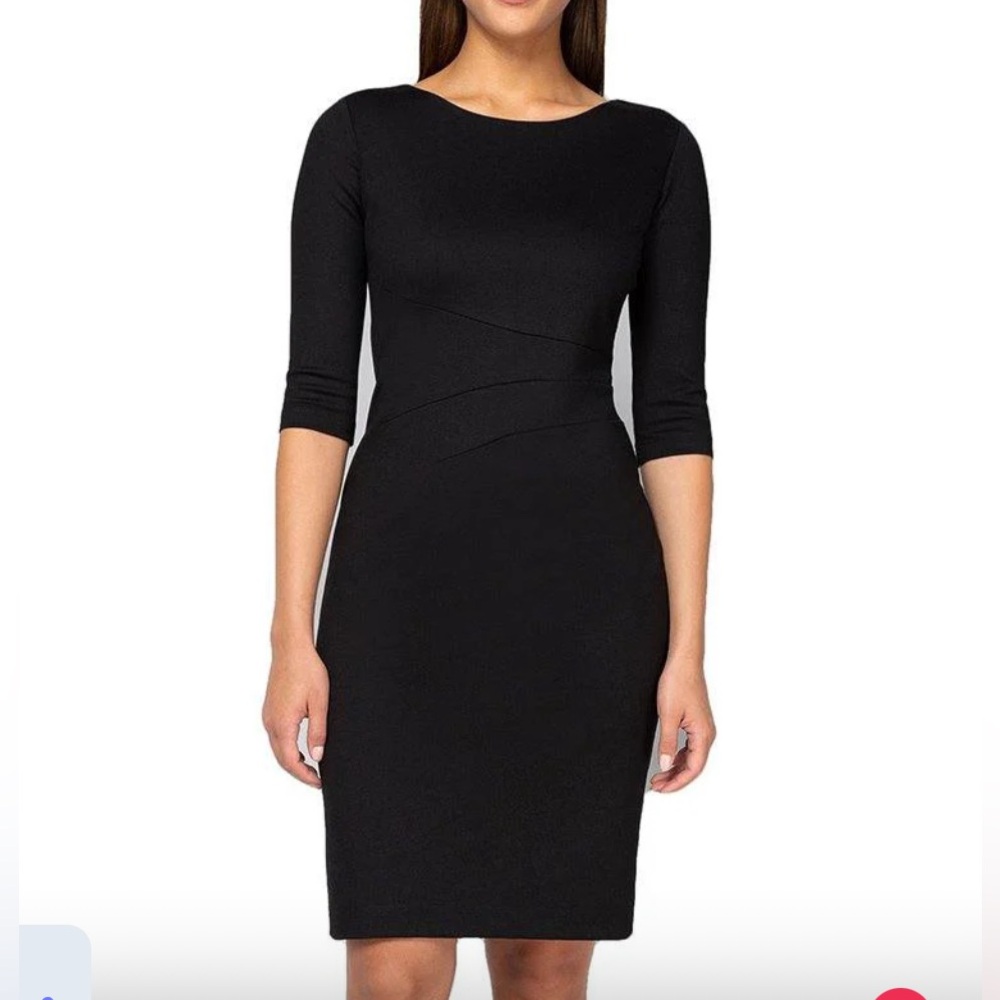 Nora Gardner black dress slim fit size 10 sleeve to elbow